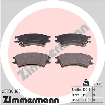 Zimmermann Bremsbelagsatz, Scheibenbremse [Hersteller-Nr. 23238.160.1] für Hyundai von Zimmermann