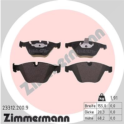 Zimmermann Bremsbelagsatz, Scheibenbremse [Hersteller-Nr. 23312.200.9] für BMW von Zimmermann