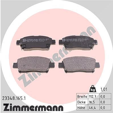 Zimmermann Bremsbelagsatz, Scheibenbremse [Hersteller-Nr. 23348.165.1] für Toyota von Zimmermann
