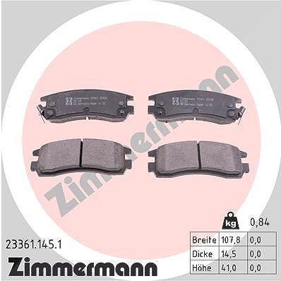 Zimmermann Bremsbelagsatz, Scheibenbremse [Hersteller-Nr. 23361.145.1] für Buick, Cadillac, Chevrolet, Opel, Vauxhall von Zimmermann