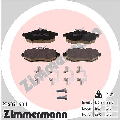 Zimmermann Bremsbelagsatz, Scheibenbremse [Hersteller-Nr. 23407.190.1] für Citroën von Zimmermann