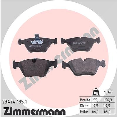 Zimmermann Bremsbelagsatz, Scheibenbremse [Hersteller-Nr. 23474.195.1] für BMW, Wiesmann von Zimmermann