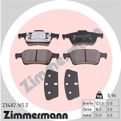 Zimmermann Bremsbelagsatz, Scheibenbremse [Hersteller-Nr. 23482.165.2] für Peugeot von Zimmermann