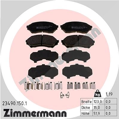 Zimmermann Bremsbelagsatz, Scheibenbremse [Hersteller-Nr. 23490.150.1] für Mazda von Zimmermann