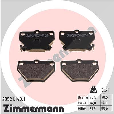 Zimmermann Bremsbelagsatz, Scheibenbremse [Hersteller-Nr. 23521.140.1] für Toyota von Zimmermann