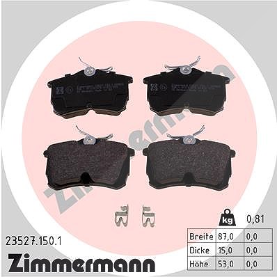 Zimmermann Bremsbelagsatz, Scheibenbremse [Hersteller-Nr. 23527.150.1] für Honda von Zimmermann