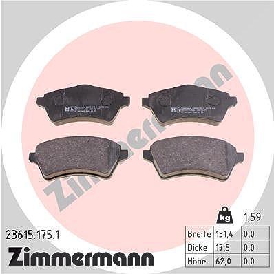 Zimmermann Bremsbelagsatz, Scheibenbremse [Hersteller-Nr. 23615.175.1] für Land Rover von Zimmermann