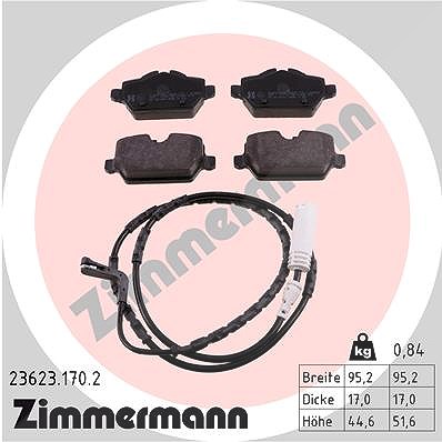 Zimmermann Bremsbelagsatz, Scheibenbremse [Hersteller-Nr. 23623.170.2] für BMW, Mini von Zimmermann
