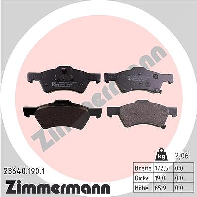 Zimmermann Bremsbelagsatz, Scheibenbremse [Hersteller-Nr. 23640.190.1] für Chrysler von Zimmermann