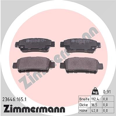 Zimmermann Bremsbelagsatz, Scheibenbremse [Hersteller-Nr. 23646.165.1] für Toyota von Zimmermann