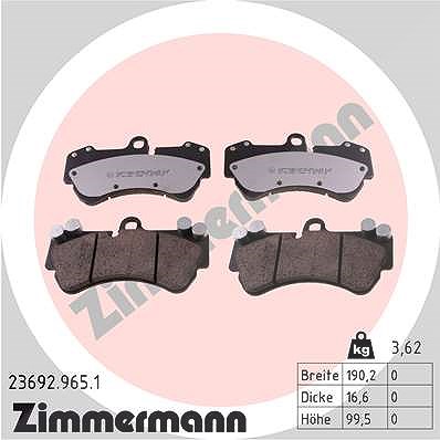 Zimmermann Bremsbelagsatz, Scheibenbremse [Hersteller-Nr. 23692.965.1] für Porsche, VW von Zimmermann