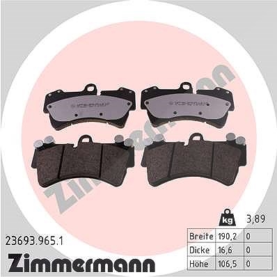 Zimmermann Bremsbelagsatz, Scheibenbremse [Hersteller-Nr. 23693.965.1] für Audi, Porsche, VW von Zimmermann