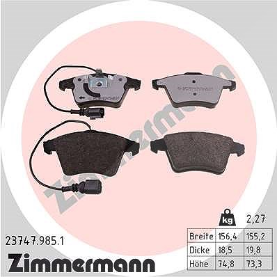Zimmermann Bremsbelagsatz, Scheibenbremse [Hersteller-Nr. 23747.985.1] für VW von Zimmermann