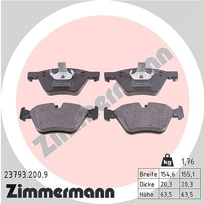 Zimmermann Bremsbelagsatz, Scheibenbremse [Hersteller-Nr. 23793.200.9] für BMW von Zimmermann