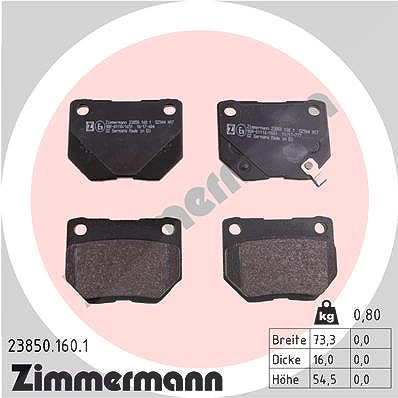 Zimmermann Bremsbelagsatz, Scheibenbremse [Hersteller-Nr. 23850.160.1] für Subaru von Zimmermann