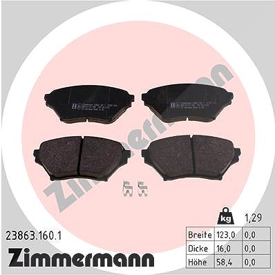 Zimmermann Bremsbelagsatz, Scheibenbremse [Hersteller-Nr. 23863.160.1] für Mazda von Zimmermann