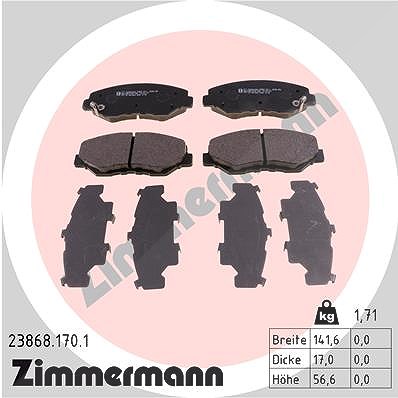 Zimmermann Bremsbelagsatz, Scheibenbremse [Hersteller-Nr. 23868.170.1] für Honda von Zimmermann