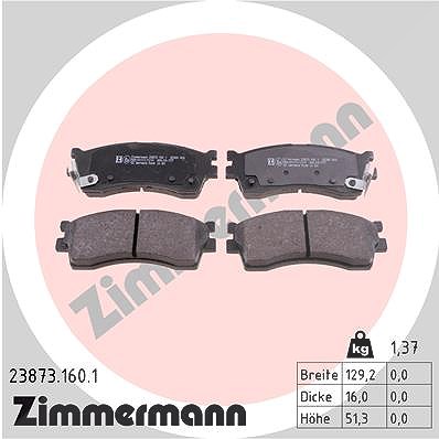Zimmermann Bremsbelagsatz, Scheibenbremse [Hersteller-Nr. 23873.160.1] für Kia von Zimmermann
