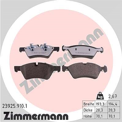 Zimmermann Bremsbelagsatz, Scheibenbremse [Hersteller-Nr. 23925.910.1] für Mercedes-Benz von Zimmermann