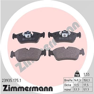 Zimmermann Bremsbelagsatz, Scheibenbremse [Hersteller-Nr. 23935.175.1] für BMW von Zimmermann