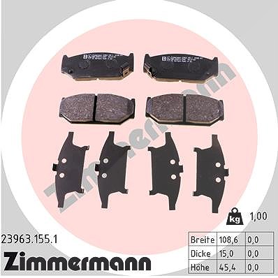 Zimmermann Bremsbelagsatz, Scheibenbremse [Hersteller-Nr. 23963.155.1] für Suzuki von Zimmermann