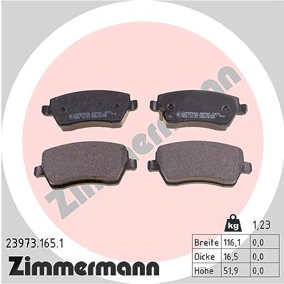 Zimmermann Bremsbelagsatz, Scheibenbremse [Hersteller-Nr. 23973.165.1] für Nissan, Opel, Suzuki, Vauxhall von Zimmermann