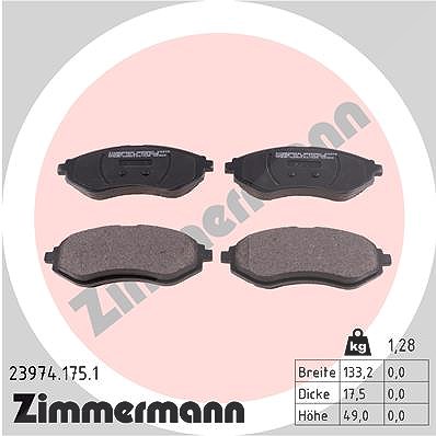 Zimmermann Bremsbelagsatz, Scheibenbremse [Hersteller-Nr. 23974.175.1] für Chevrolet, Gm Korea von Zimmermann