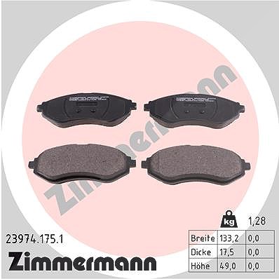 Zimmermann Bremsbelagsatz, Scheibenbremse [Hersteller-Nr. 23974.175.1] für Chevrolet, Daewoo von Zimmermann