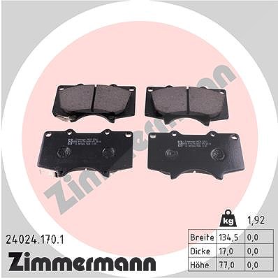 Zimmermann Bremsbelagsatz, Scheibenbremse [Hersteller-Nr. 24024.170.1] für Mitsubishi, Toyota von Zimmermann