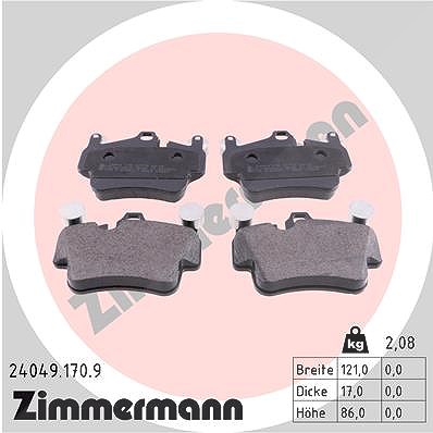 Zimmermann Bremsbelagsatz, Scheibenbremse [Hersteller-Nr. 24049.170.9] für Porsche von Zimmermann