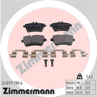 Zimmermann Bremsbelagsatz, Scheibenbremse [Hersteller-Nr. 24077.190.4] für Mercedes-Benz von Zimmermann