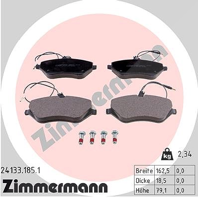 Zimmermann Bremsbelagsatz, Scheibenbremse [Hersteller-Nr. 24133.185.1] für Citroën, Peugeot von Zimmermann