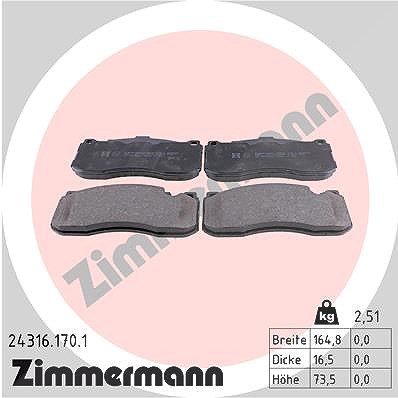 Zimmermann Bremsbelagsatz, Scheibenbremse [Hersteller-Nr. 24316.170.1] für BMW von Zimmermann