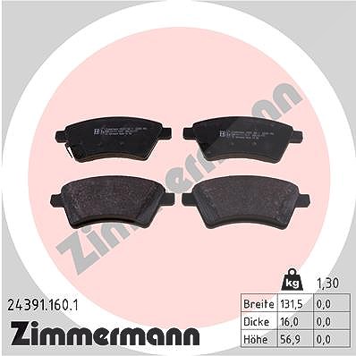Zimmermann Bremsbelagsatz, Scheibenbremse [Hersteller-Nr. 24391.160.1] für Fiat, Suzuki von Zimmermann