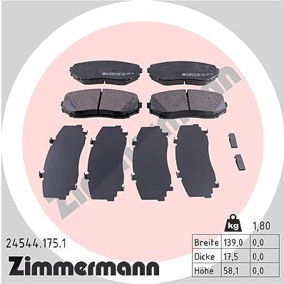 Zimmermann Bremsbelagsatz, Scheibenbremse [Hersteller-Nr. 24544.175.1] für Mazda, Mitsubishi von Zimmermann