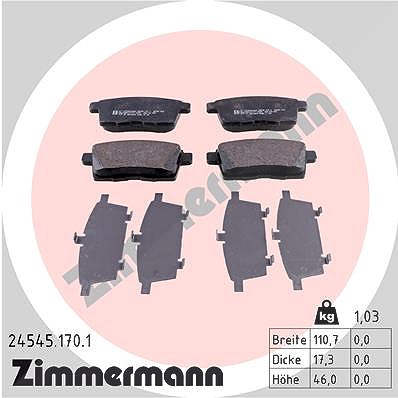 Zimmermann Bremsbelagsatz, Scheibenbremse [Hersteller-Nr. 24545.170.1] für Mazda von Zimmermann