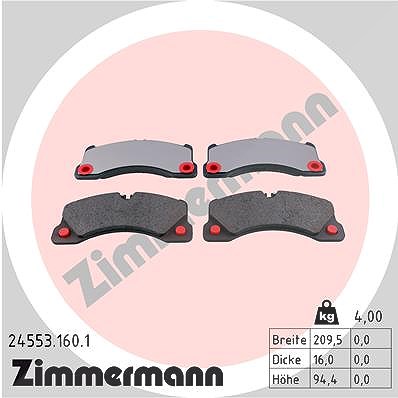 Zimmermann Bremsbelagsatz, Scheibenbremse [Hersteller-Nr. 24553.160.1] für Porsche, VW von Zimmermann