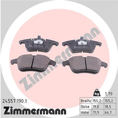 Zimmermann Bremsbelagsatz, Scheibenbremse [Hersteller-Nr. 24557.190.1] für Citroën, Ds, Peugeot von Zimmermann
