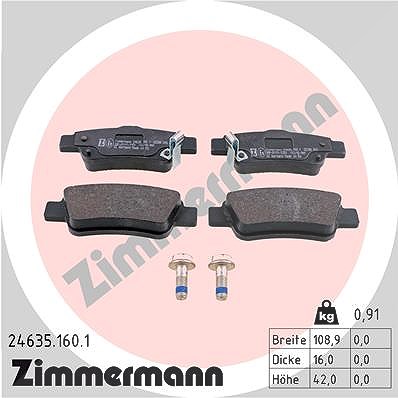 Zimmermann Bremsbelagsatz, Scheibenbremse [Hersteller-Nr. 24635.160.1] für Honda von Zimmermann