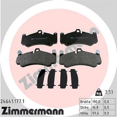 Zimmermann Bremsbelagsatz, Scheibenbremse [Hersteller-Nr. 24641.177.1] für Porsche von Zimmermann