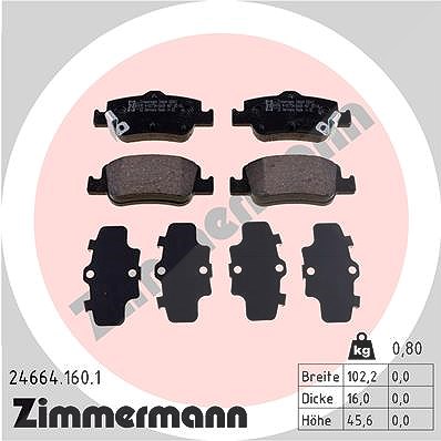 Zimmermann Bremsbelagsatz, Scheibenbremse [Hersteller-Nr. 24664.160.1] für Toyota von Zimmermann