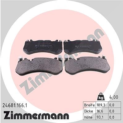 Zimmermann Bremsbelagsatz, Scheibenbremse [Hersteller-Nr. 24681.166.1] für Mercedes-Benz von Zimmermann