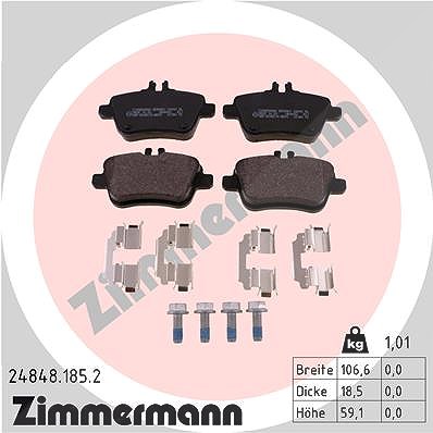 Zimmermann Bremsbelagsatz, Scheibenbremse [Hersteller-Nr. 24848.185.2] für Mercedes-Benz von Zimmermann