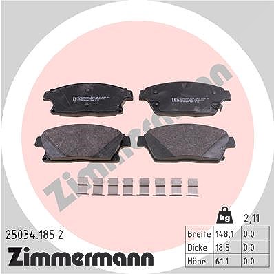 Zimmermann Bremsbelagsatz, Scheibenbremse [Hersteller-Nr. 25034.185.2] für Chevrolet, Opel von Zimmermann