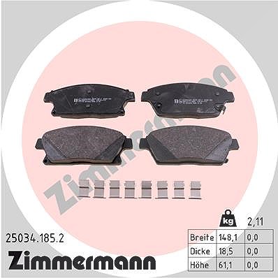 Zimmermann Bremsbelagsatz, Scheibenbremse [Hersteller-Nr. 25034.185.2] für Chevrolet, Opel, Vauxhall von Zimmermann