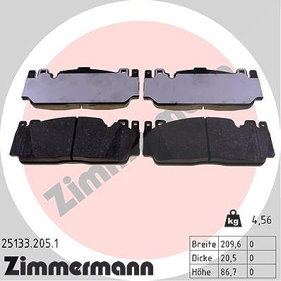 Zimmermann Bremsbelagsatz, Scheibenbremse [Hersteller-Nr. 25133.205.1] für BMW von Zimmermann