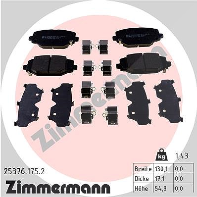 Zimmermann Bremsbelagsatz, Scheibenbremse [Hersteller-Nr. 25376.175.2] für Chrysler, Dodge, Fiat, Lancia, VW von Zimmermann