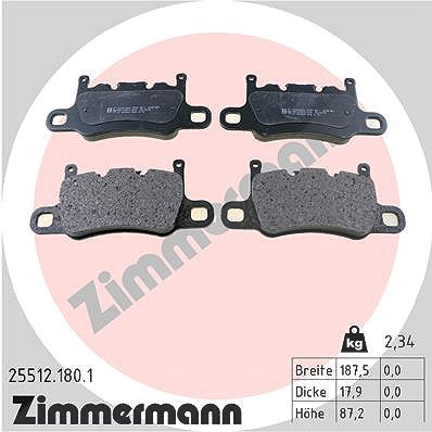 Zimmermann Bremsbelagsatz, Scheibenbremse [Hersteller-Nr. 25512.180.1] für Porsche von Zimmermann