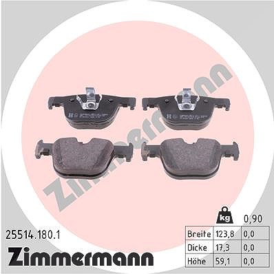 Zimmermann Bremsbelagsatz, Scheibenbremse [Hersteller-Nr. 25514.180.1] für BMW von Zimmermann