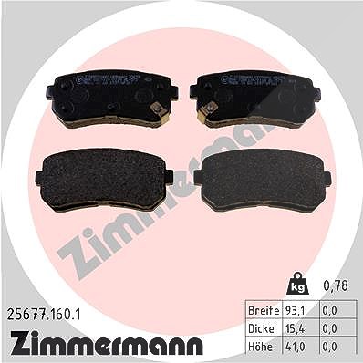 Zimmermann Bremsbelagsatz, Scheibenbremse [Hersteller-Nr. 25677.160.1] für Hyundai, Kia von Zimmermann